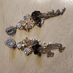 Antique styled long Gold earrings